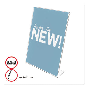 deflecto® Classic Image Slanted Sign Holder, Portrait, 8 1-2 X 11 Insert, Clear freeshipping - TVN Wholesale